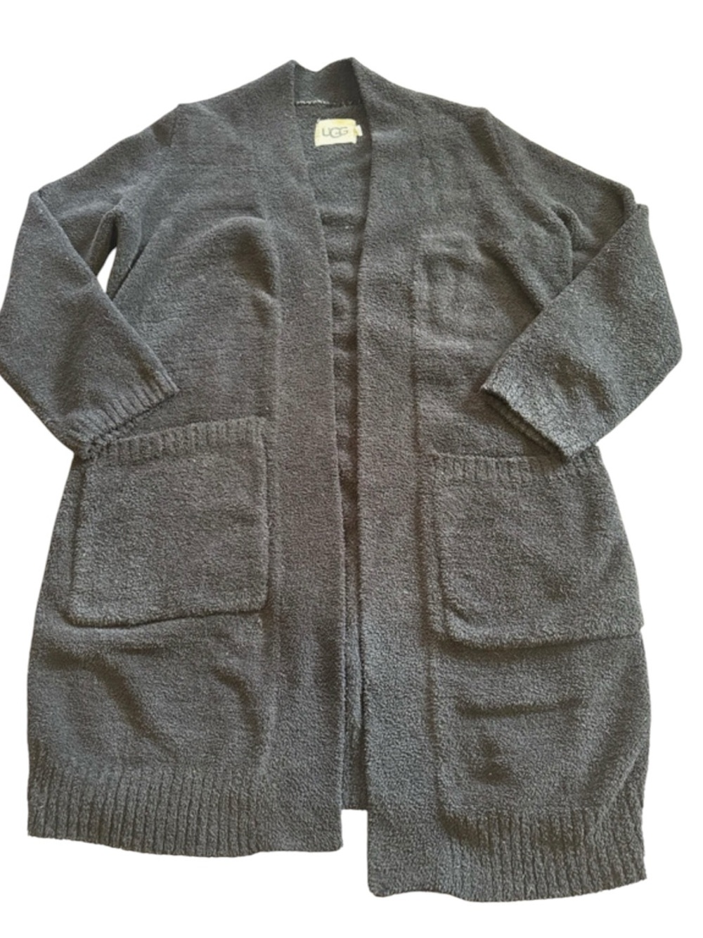 UGG Women's Charcoal Open-Front Pocket Cardigan